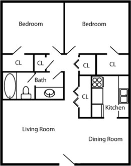 2 Bedroom 1 Bath 2 Bedroom 1 Bath